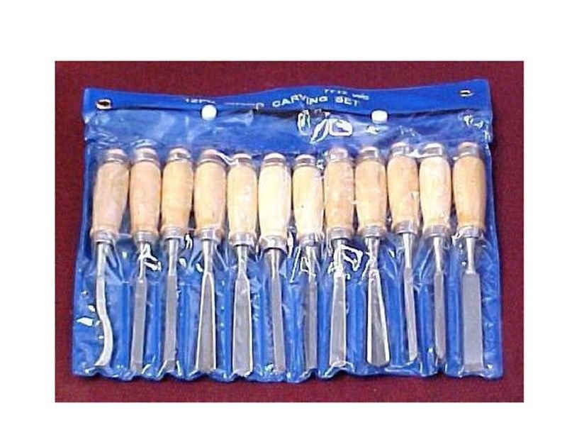 12pc Wood Carving Chisel Tool Set 8-inch w/wood handle