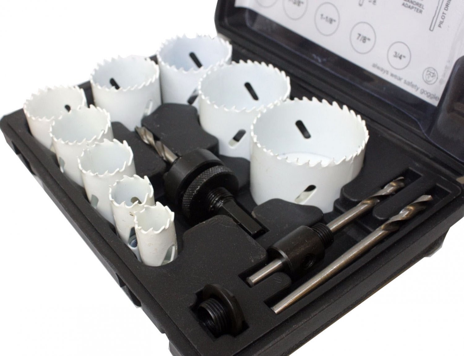 13pc Bi-Metal All Purpose Hole Saw Set 3/4" - 2-1/2" Electricians Plumbers Kit