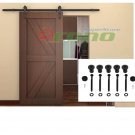6Ft Sliding Door Closet Hardware Track Set 72" Rail Modern Style Black Barn Wood