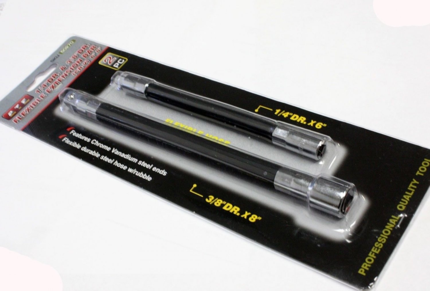 2 pc Flex extension bar set 1/4" and 3/8" driver tool Flexible Shaft