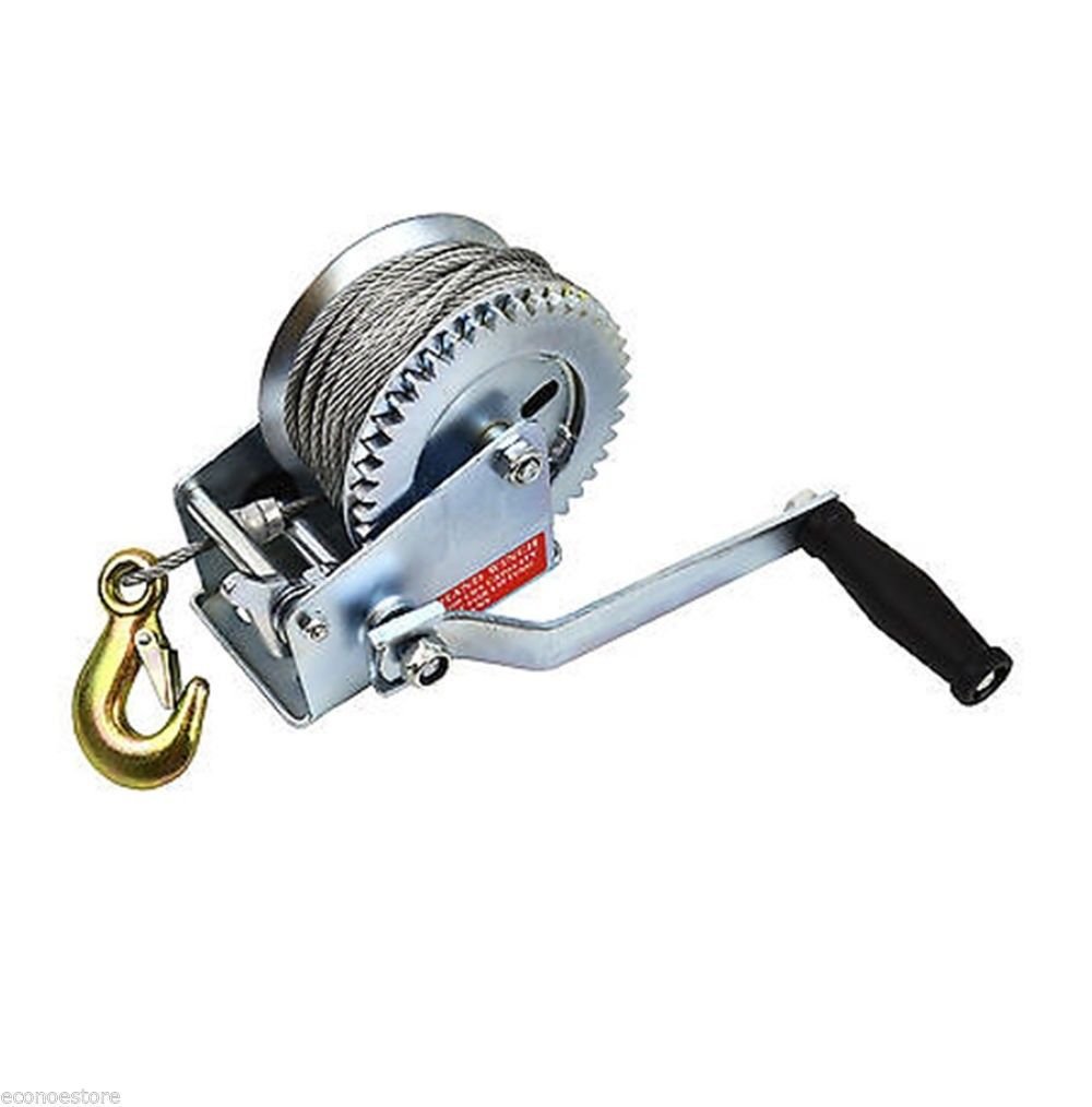 1200lbs STEEL CABLE HAND GEAR WINCH 4 BOAT ATV TRAILER