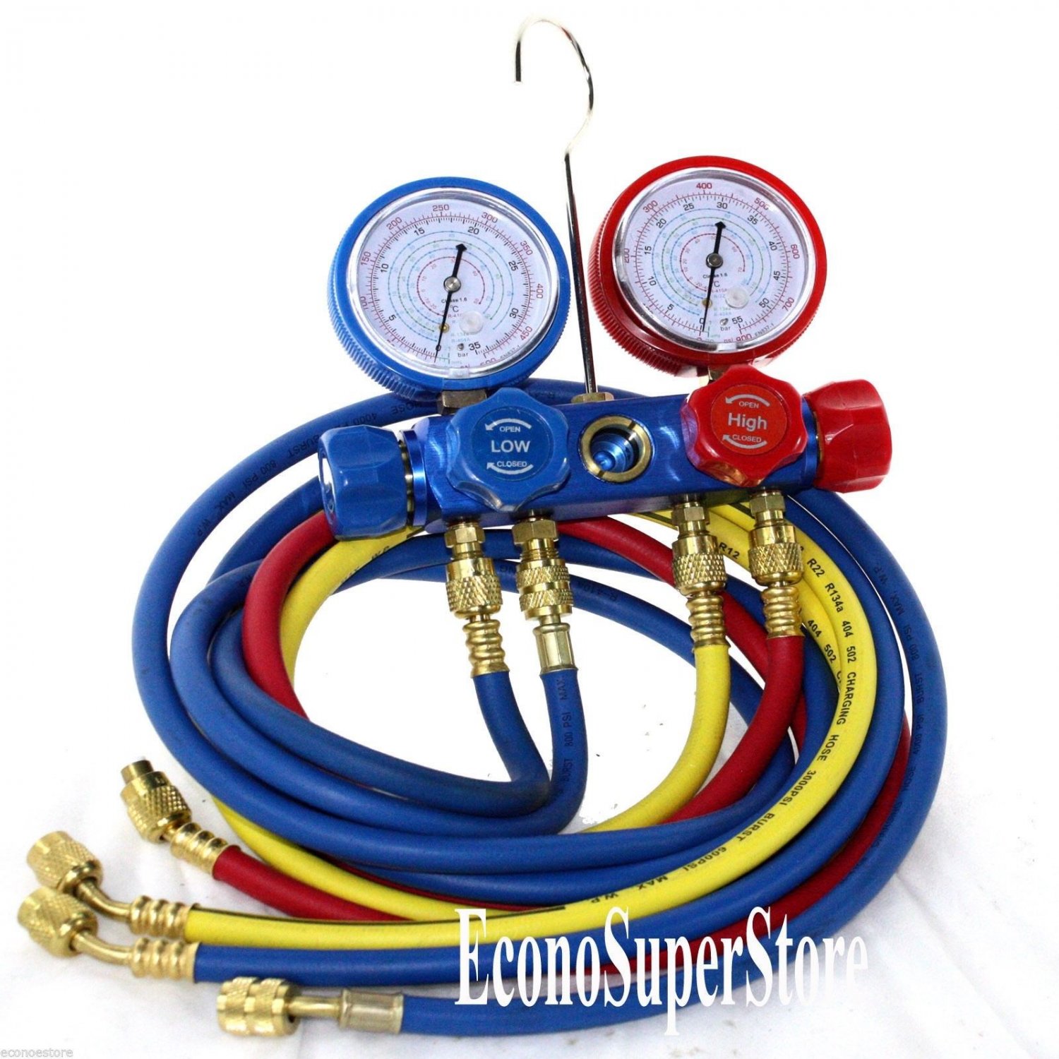 AC Refrigerant Diagnostic Service Manifold Gauges Set R410a R134A R22 R12 R502