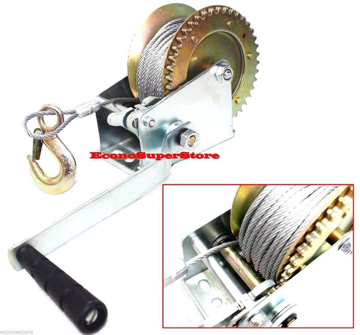 2000 lbs  Hand Steel  Cable Winch For Boat/Trailer New