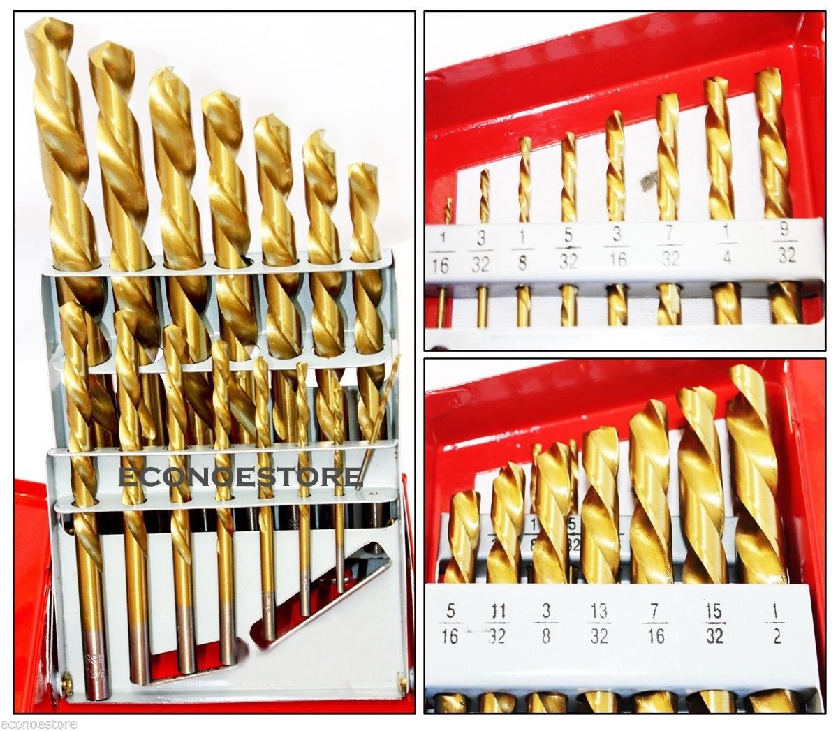 HSS 15 PC TITANIUM LEFT HAND EXTRACTOR TIN DRILL BIT EXTRACTOR BOLT TOOLS