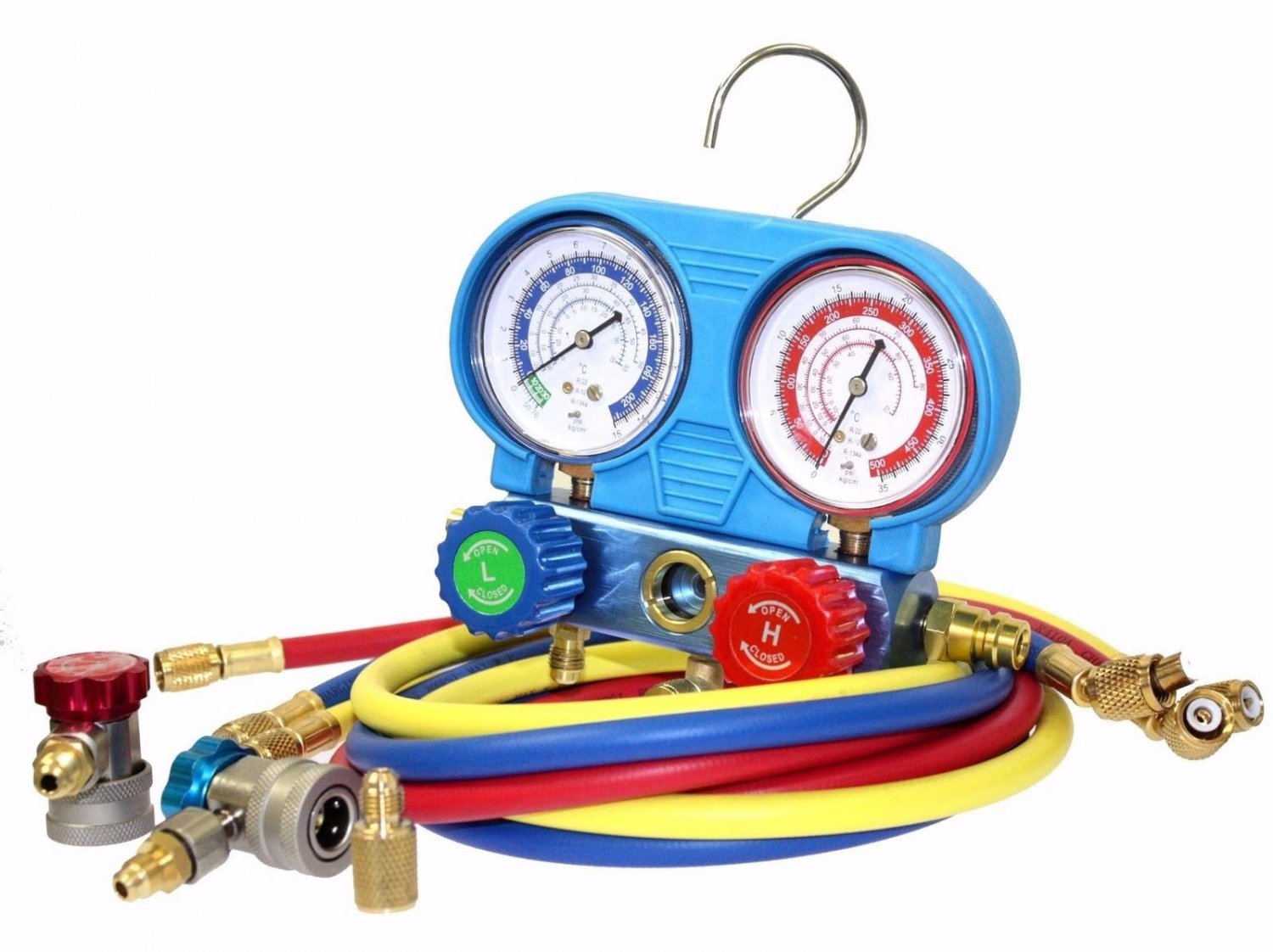 A/C Manifold Gauge Set R134A R12 R22 Refrigeration Service Kit w/ Couplers ACME