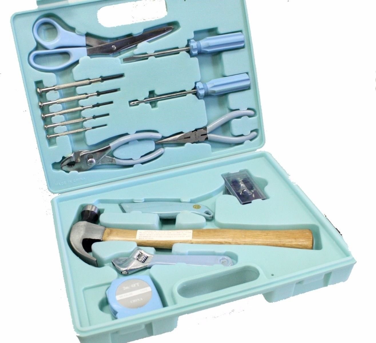 Ladies Household Repair Tool Kit Set Hammer Screwdriver Wrench Pliers