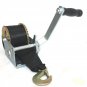 600lbs Hand Winch Hand Crank Strap Gear Winch ATV Boat Trailer 26ft Black Straps