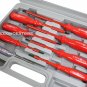 7PC INSULATED SCREWDRIVER & MAINS TESTER MAGNETIC TIPS HAND TOOL SET w/CASE
