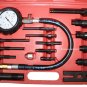 17PC DIESEL ENGINE CYLINDER COMPRESSION TESTER GAUGE GLOW PLUG INJECTOR ADAPTOR