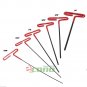 6pc SAE Long T-Handle Carbon Steal Hex Key Wrench Set Soft-Grip