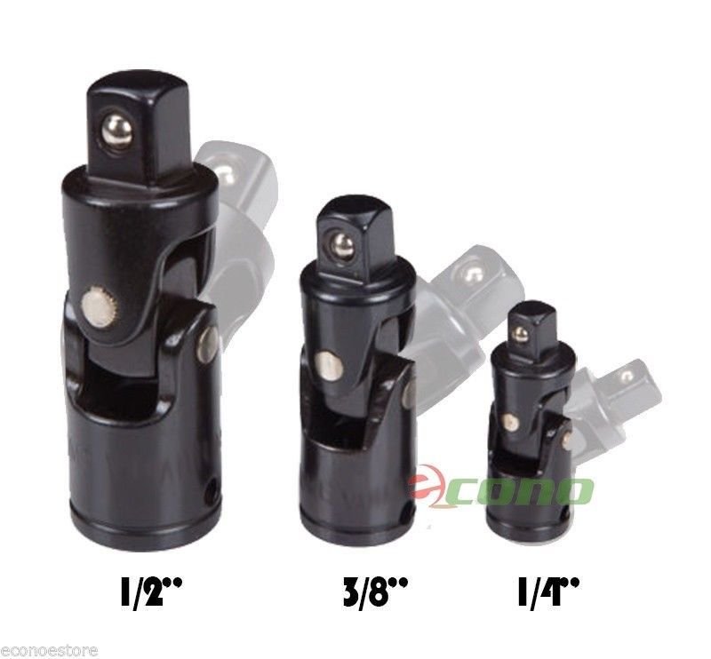 3pc Impact Socket Set Swivel Universal Joint Air 1/2" 3/8" 1/4 " Drive