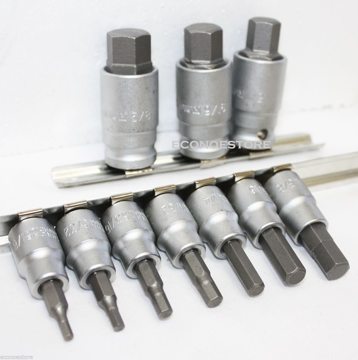 HEAVY DUTY 12 PC SAE 1/2" &  3/8 "DR HEX BIT SOCKET SET NEW