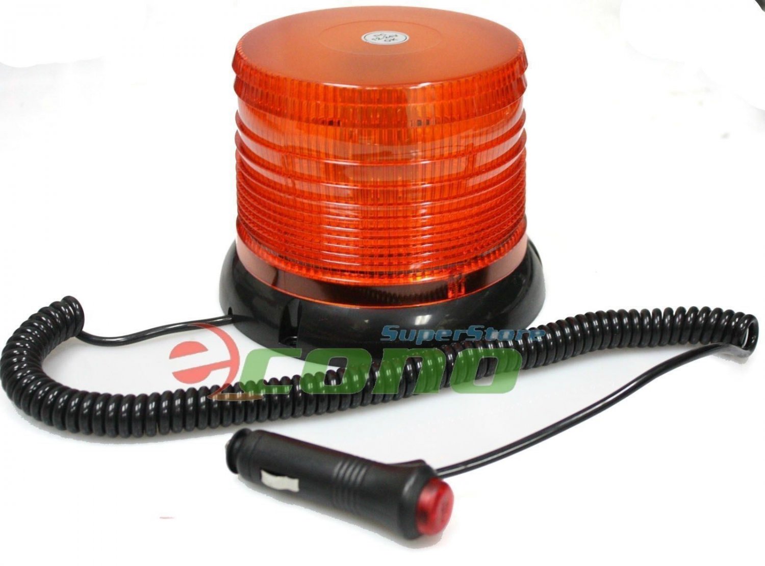 12v 24v Flashing Revolving Rotating 60 LED Warning Light Amber Emergency Road