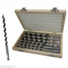 6pc 9" Auger Bit Set Wood Drill Bits w/ wooden case