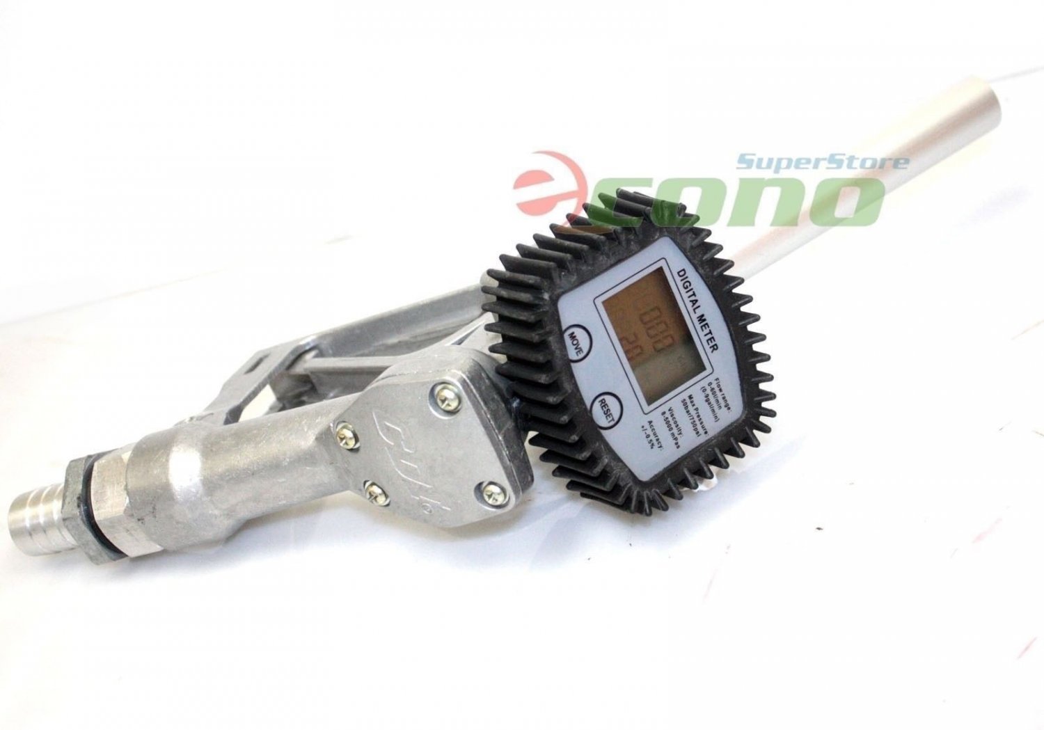 16 GPM Mechanical Gas Diesel Digital Fuel Nozzle w/ Meter, Accuracy Reading