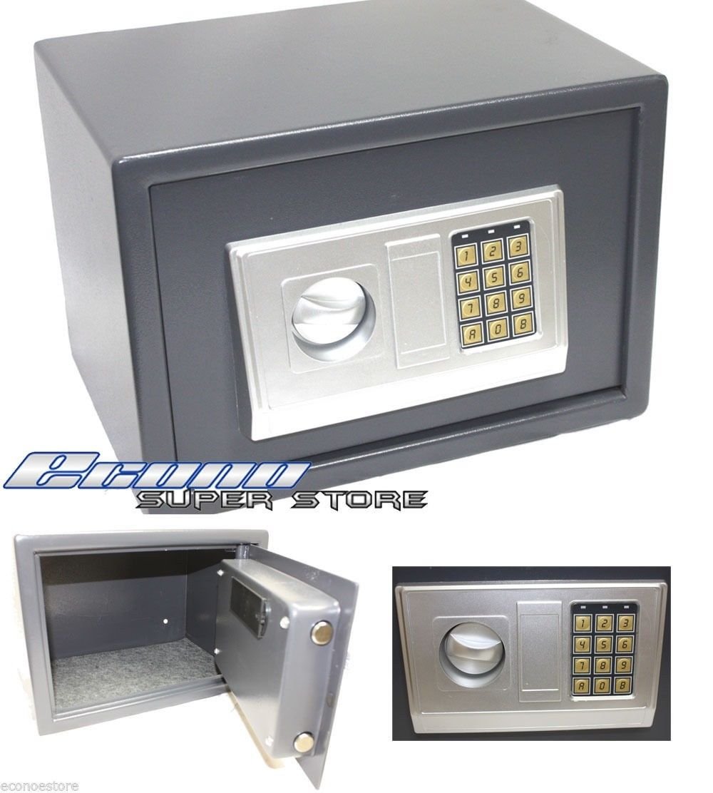 Digital Electronic Safe Lockbox Gun Jewelry Lock Box Key or KeyLess 12" x 8" x 8