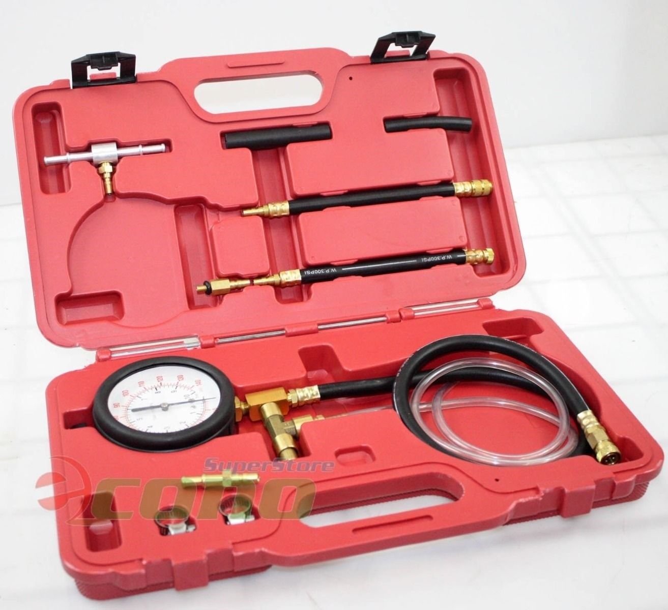 FUEL INJECTION PRESSURE TESTER KIT RECOVERY 4 SCHRADER TEST FUEL PORT ...