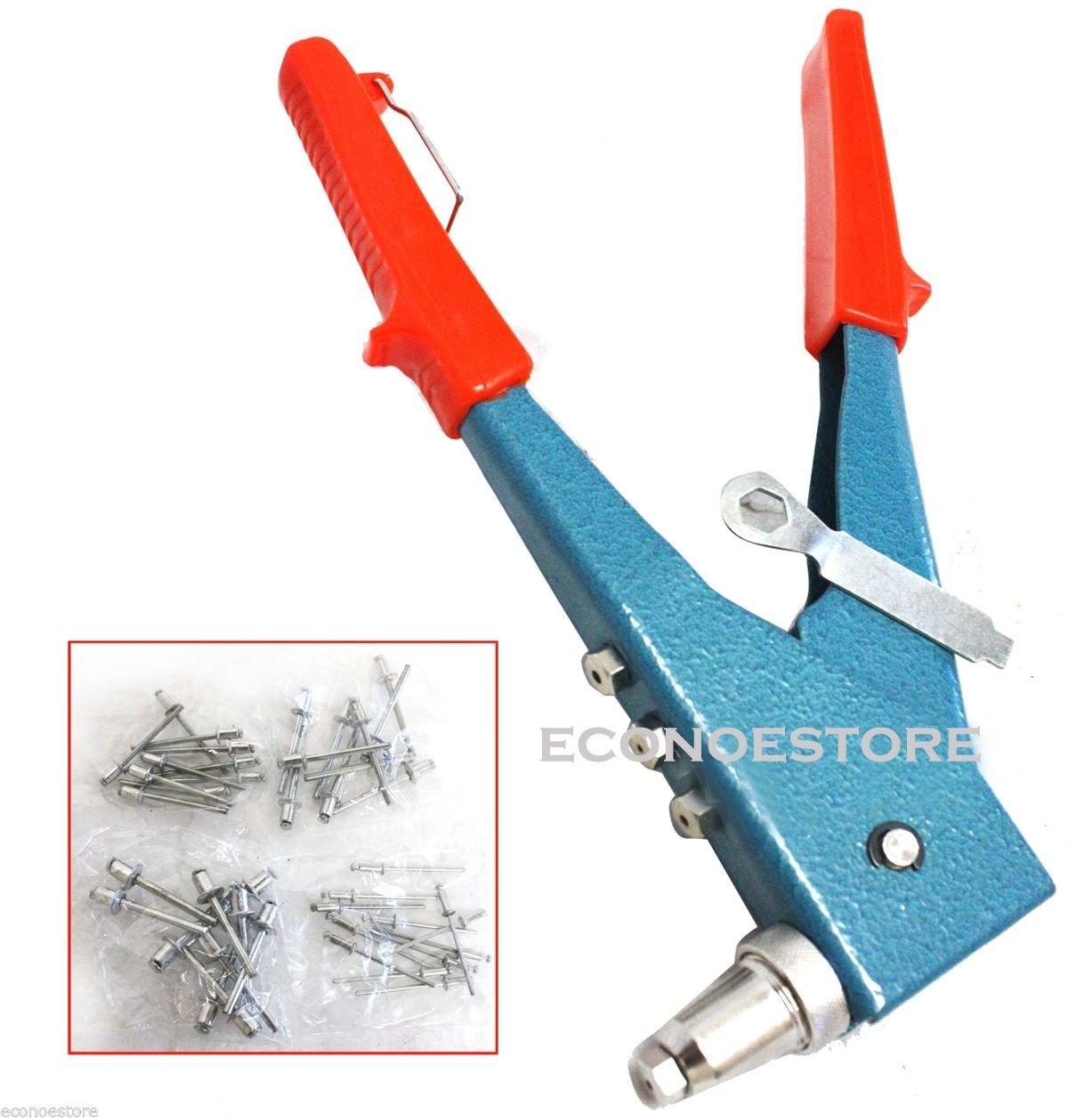 2 Way Blind 60pc Gutter Pop Rivet Gun Hand Riveter Set Repair Tool