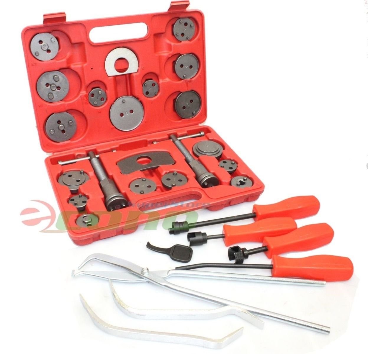 29PC Brake Shoe Pad Caliper Wind back Tool & Spring Installer Removal Master Set