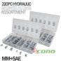 220PC SAE+ MM Hydraulic Grease Fitting Assortment Set Lube Lubrication Zerk
