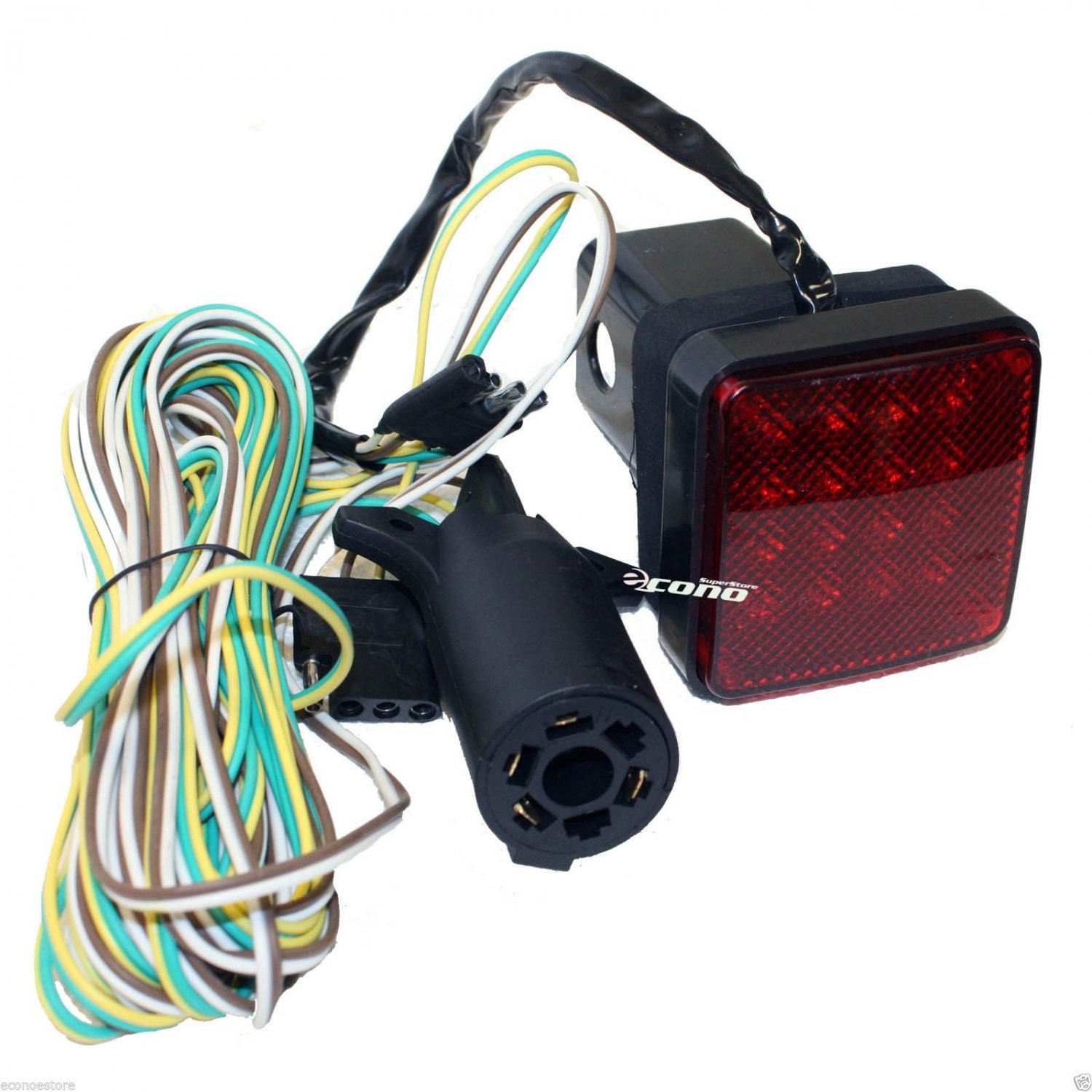 16 LED TOWING HITCH COVER BRAKE LIGHT W/20FT WIRE & ADAPTOR KIT 4  2" RECIEVER