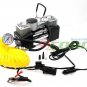 12V DC Twin Cyclinder Mini Metal Air pump Compressor Tire Inflator Kit 12 Volt