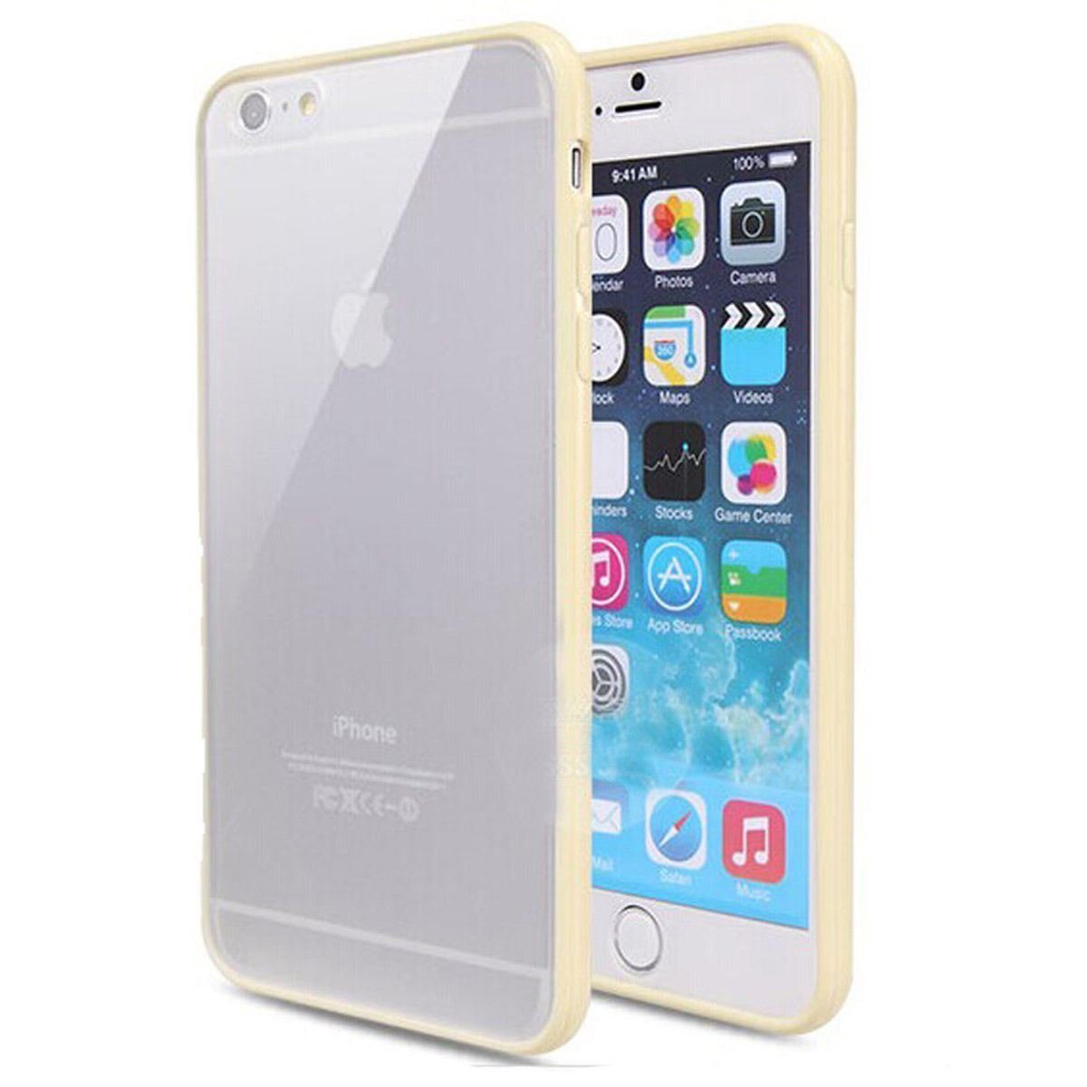 iPhone 6/ 6S Plus case Bumper Case Cover Protective Frosted Clear Hard Yellow