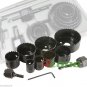 11pc Hole Saw Bit Kit Set Holesaw Wood Sheet Metal 3/4" to 2 1/2" Sizes