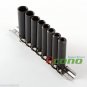 9pc 1/4" DRIVE DEEP WELL AIR IMPACT SOCKET SET METRIC MM W/STORAGE RAKE