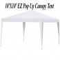 Easy Pop Up Instant Canopy Party Event Shelter Beach Tent 10'x10' White EZ SetUp