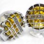 LOT 2 CHROME HOUSING 12V AMBER HALOGEN FOG HEAD LIGHTS LAMPS LIGHT 4X4 OFF ROAD