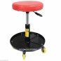 Adjustable Automotive Casters Mechanic Roller Seat Stool W/ Tool Storage Tray