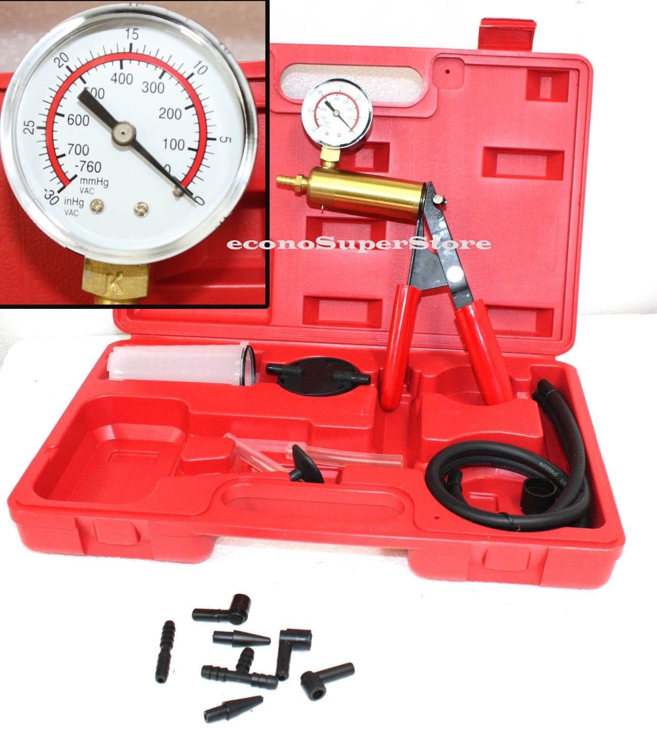2 In 1 Brake Bleeder & Vacuum Pump Gauge Test Tuner Kit Tools DIY Hand Tools