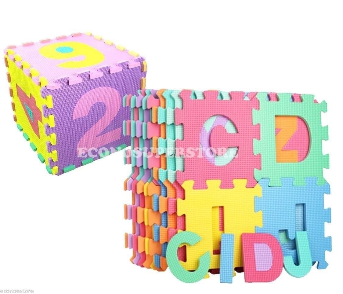 36pc Learning Alphabet Letter & Number Puzzle Foam ABC-123 Mat Floor Play Mats