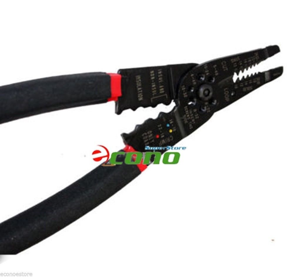8" PRO STRIPPER / CRIMPING  PLIERS Tool  AWG 12 to 24 ga Wire Copper Steel