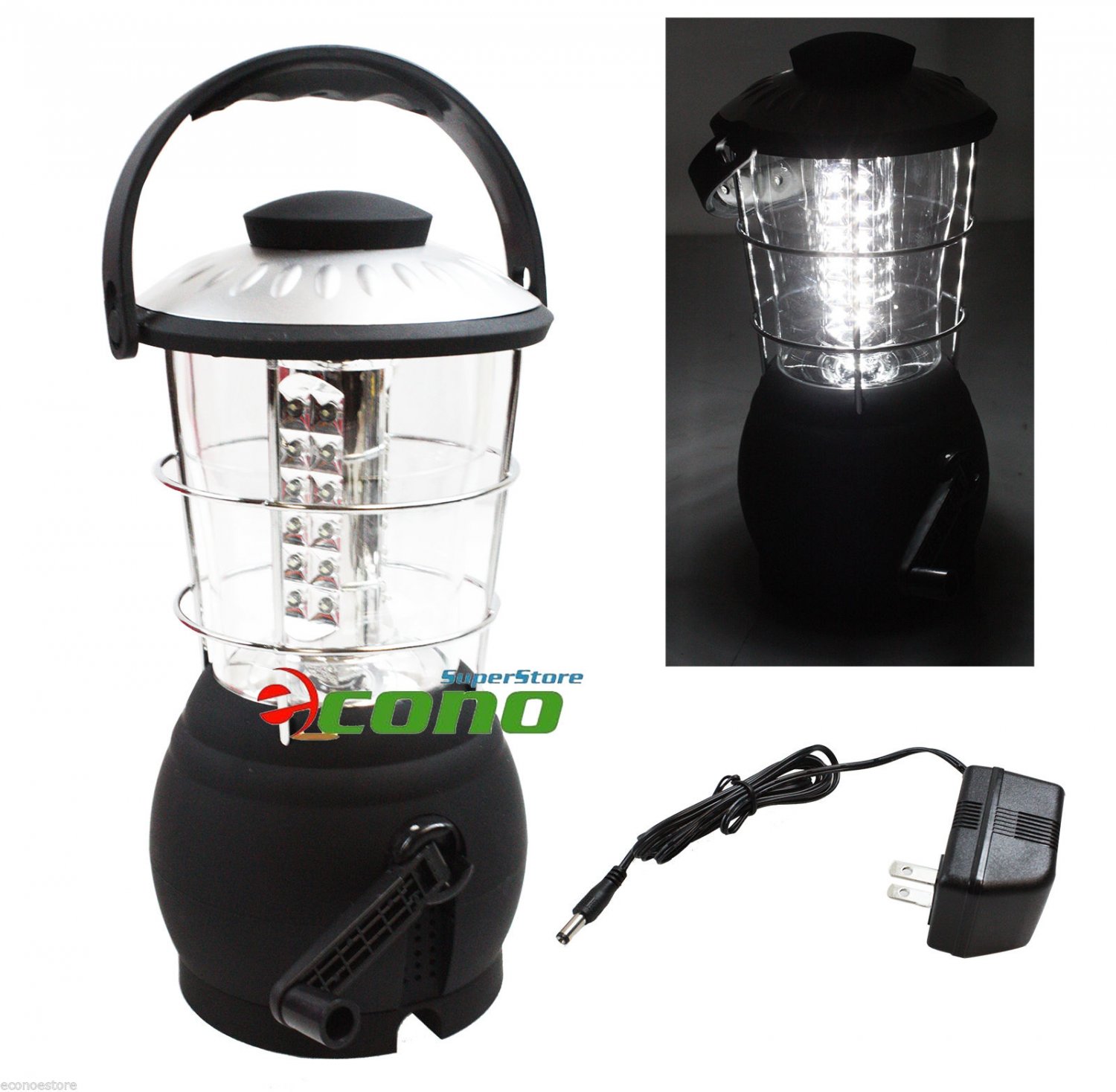 36 LED Hand Crank Lantern Camping Outdoor Survival Emergency Outage Rechargeable