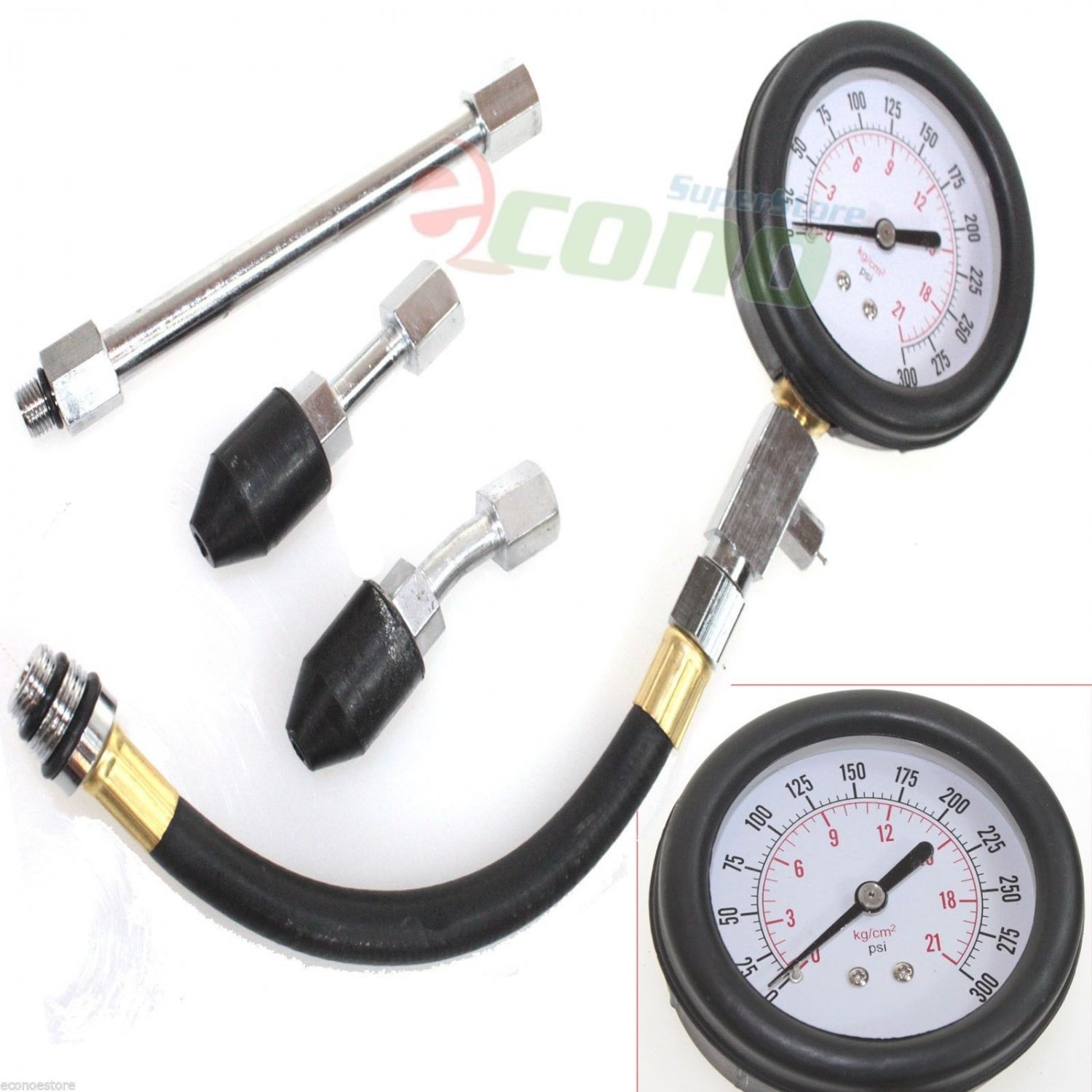 Auto Tune Up Quick Cylinder Compression Pressure Check Tester Meter Gauge 300PSI