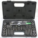 40 PC SAE Tap & Die Dies Set Bolt Screw Extractor / Puller Removal Kit /w Case