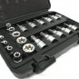 29pc 3/8" 1/4" Dr. Torx Star Sockets & Bit Set Male Female E-torx Security Bits