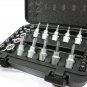 29pc 3/8" 1/4" Dr. Torx Star Sockets & Bit Set Male Female E-torx Security Bits