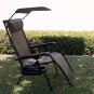 OutDoor Folding Recliner Zero Gravity Lounge Chair w/ Shade Canopy & Cup Holder