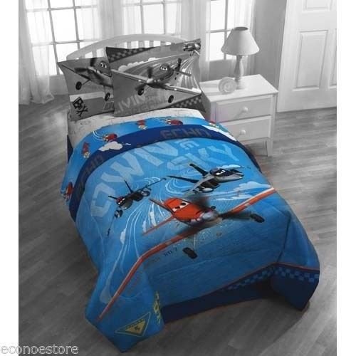 NEW DISNEY PLANES Microfiber TWIN COMFORTER Blue Pixar Cars Super Soft