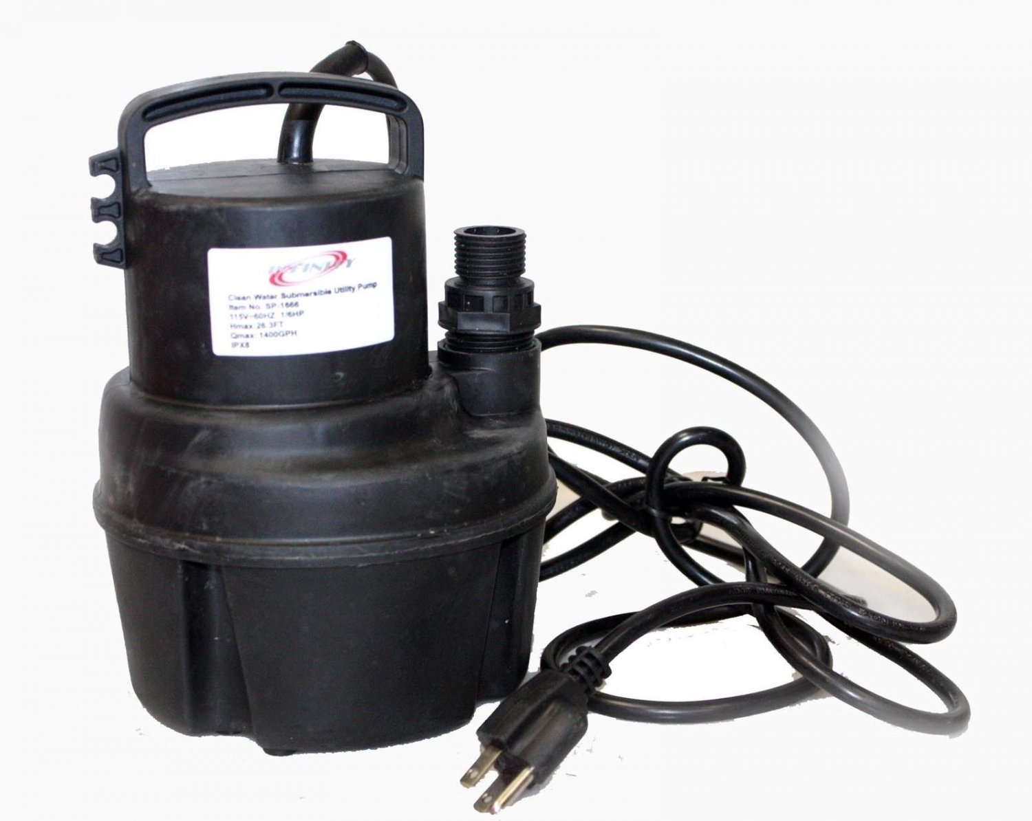 Utility 1/6 HP Clean Water Submersible Sub Sump Pump Flood Drain Pool Waterfall