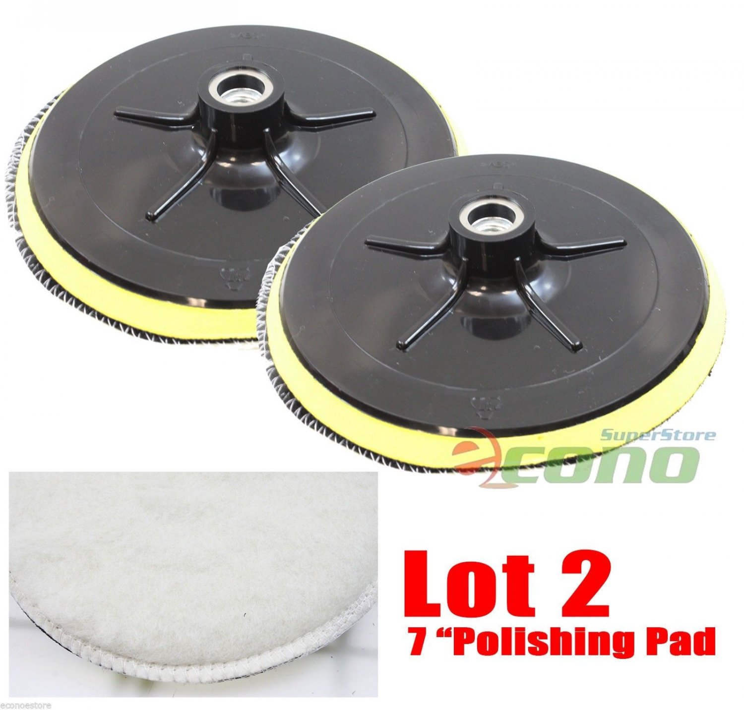 NEW 2PC 7" POLISHER/BUFFER BONNET & PAD FOR POLISHING/BUFFING