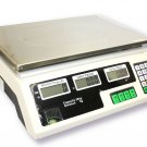 66LB 30KG DIGITAL PRICE DELI FOOD MEAT COMPUTING COUNTER SCALE DUAL SIDE DISPLAY