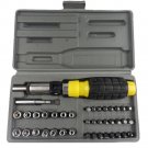 41 PC RATCHET SCREWDRIVER SET WITH BITS AND SOCKETS