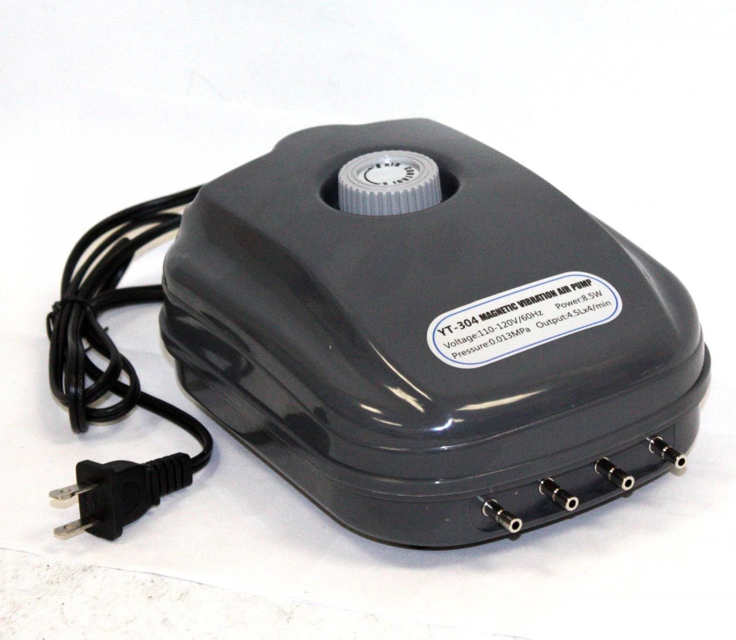 8.5W Aquarium Hydroponic Air Pump Tank 4 Way Outlets Magnetic Vibration Pumps