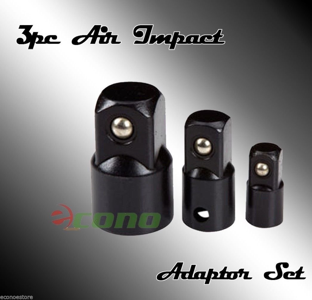 3pc Impact  Socket Adapter Set 1/4" 3/8" 1/2" 3/4" Sizes For Power Drills