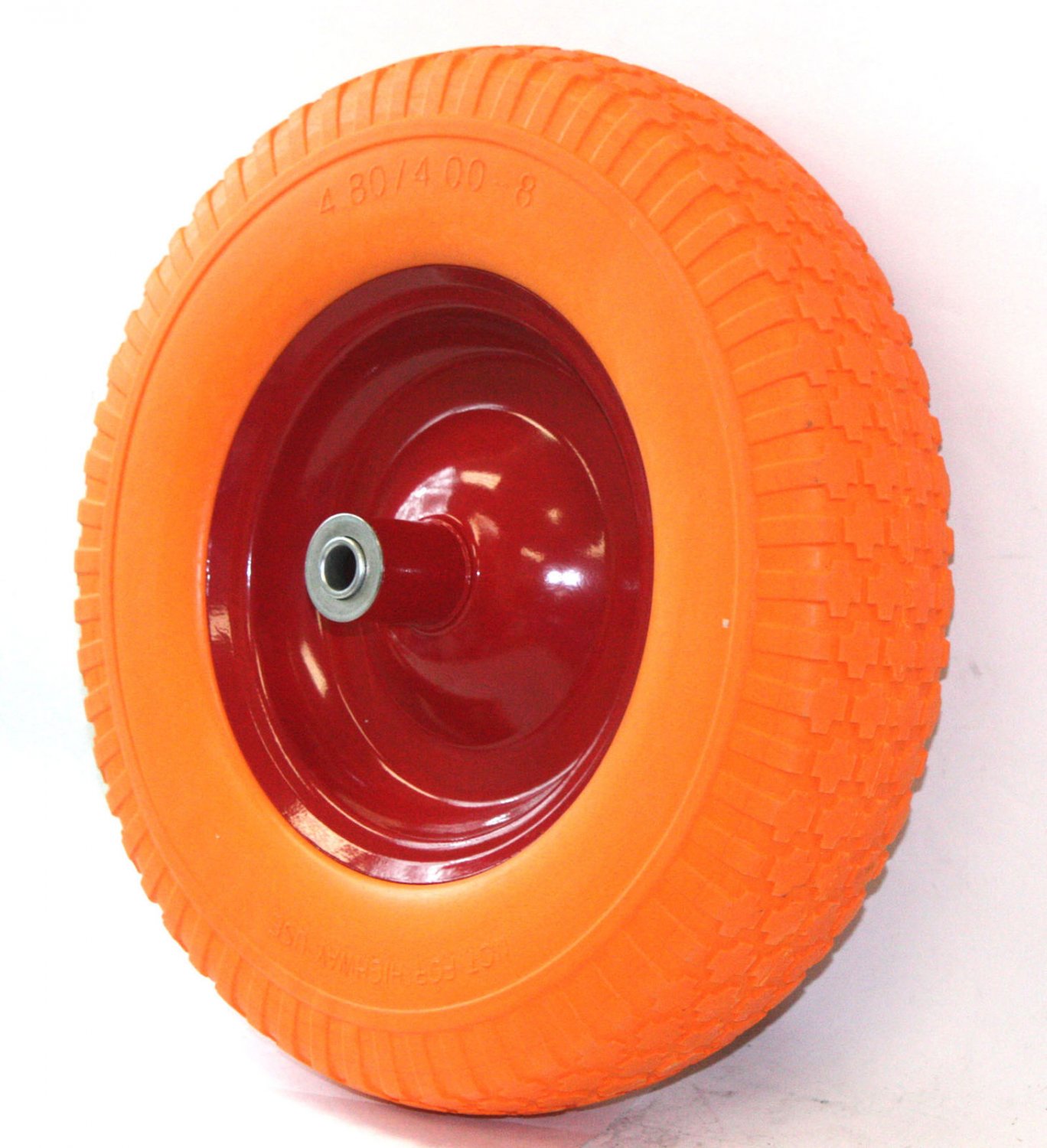 15" Flat Free Wheel Barrow Wheelbarrow Tire Solid Foam 5/8 Axle For Cart Wagon