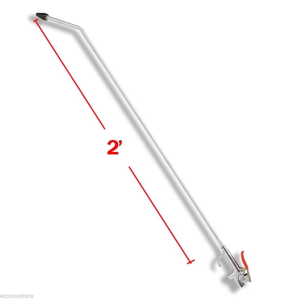 1/4" NPT Air Inlet Air Blow Gun with 2 ft. Extension , Rubber Tipped